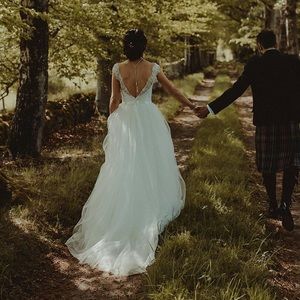 Unique custom made wedding dress